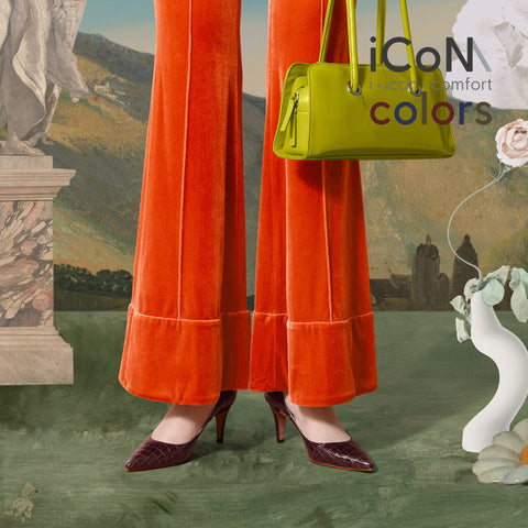 Basic Item SALE10%OFF：2024AW：iCoN COLORS：ポインテッドトゥ クロコ型押し パンプス（C76534）ボルドーCR/mamian（マミアン）