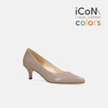 15%OFF：2025SS：iCoN COLORS：ポインテッドトゥ エナメル パンプス（C57171）グレージュE/mamian（マミアン）