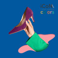 iCoN COLORS：ポインテッドトゥ エナメル パンプス（C76531）バイオレット/mamian（マミアン）