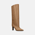 2026AW：ワイドシャフト ロングブーツ（m81007）ベージュ/mamian（マミアン）