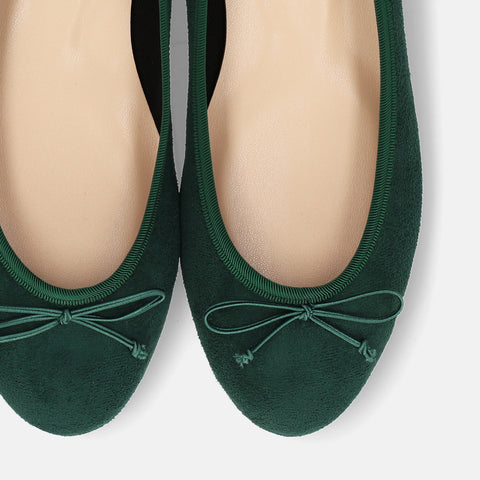 予約：2026AW：ラウンドトゥ バレエシューズ（m10201）グリーンS