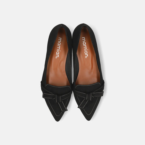 2025AW：ステッチリボン ローファー（m17016）ブラックS/mamian（マミアン）