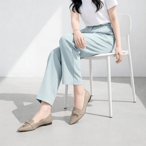 2026SS：ステッチリボン ローファー（m17016）グレージュ/mamian（マミアン）