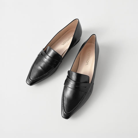 2026SS：スクエアトゥローファー（m18016）ブラック/mamian（マミアン）