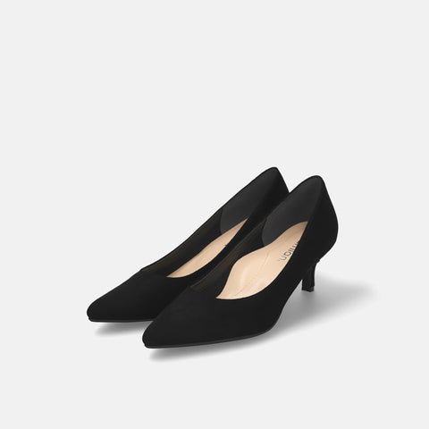 2025AW：iCoN COLORS：ポインテッドトゥ スエード パンプス（C57172）ブラックS/mamian（マミアン）