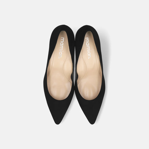 2025AW：iCoN COLORS：ポインテッドトゥ スエード パンプス（C76532）ブラックS/mamian（マミアン）