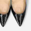 予約：2025AW：iCoN COLORS：ポインテッドトゥ クロコ型押し パンプス（C76534）ブラックCR/mamian（マミアン）