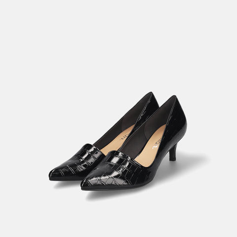2025AW：サイドコンシャス デザイン パンプス（m45007）ブラックCR/mamian（マミアン）