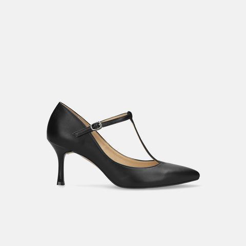15% OFF: 2024SS: T-strap pumps with 7cm heel (m72003) Black