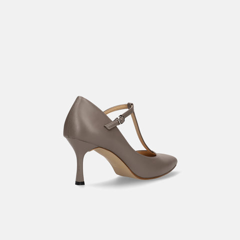 15% OFF: 2024SS: T-strap pumps with 7cm heel (m72003) beige