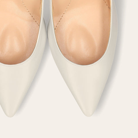 ラストワン50%OFF：iCoN COLORS：ポインテッドトゥ スムース パンプス（C76533）アイボリー/mamian（マミアン）