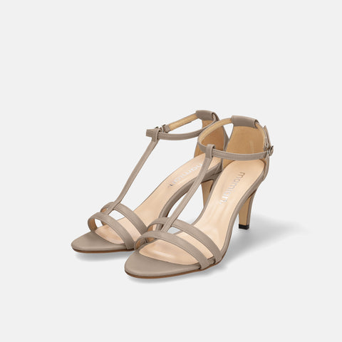 15% OFF: 2024SS: T-strap simple sandals (724) beige