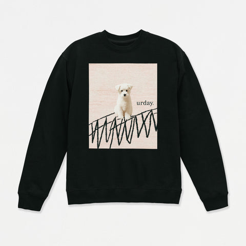 予約：urday【dog】アートワークスウェットシャツ（u-a-sw-0001-10）ブラック
