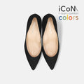 15%OFF：2025SS：iCoN COLORS：ポインテッドトゥ リネン パンプス（C76535）ブラックL/mamian（マミアン）