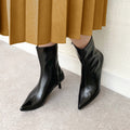 2025AW：ポインテッドトゥ ショートブーツ（5736）ブラック/mamian（マミアン）