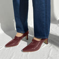 50%OFF：メタルパーツ付き スリット ブーティ（m73002）ワインレッドG/mamian（マミアン）